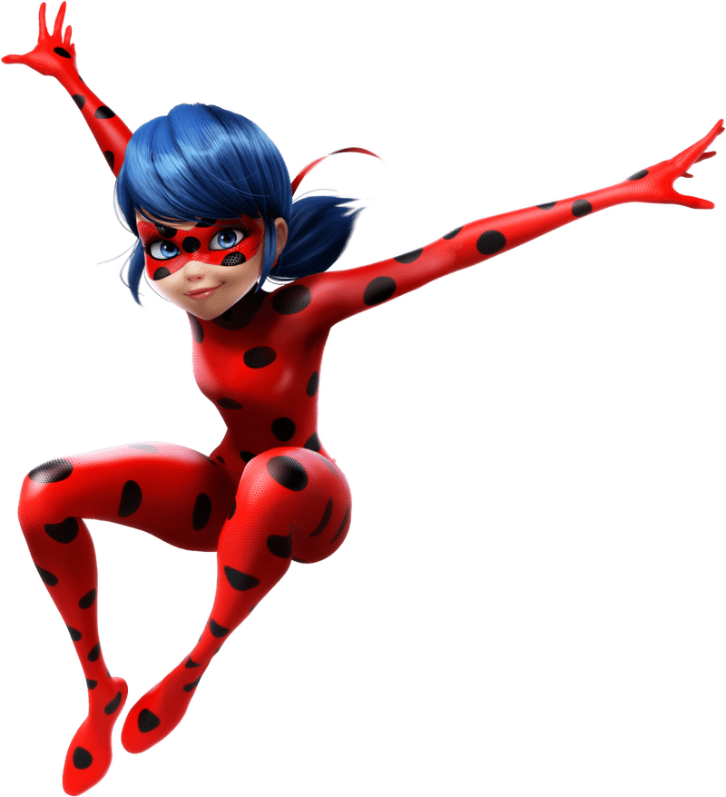 Ladybug Heroine in a Daring Leap PNG