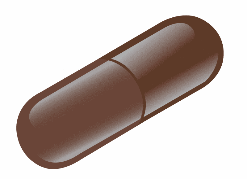 Brown Wellness Pill for Vitality and Health PNG