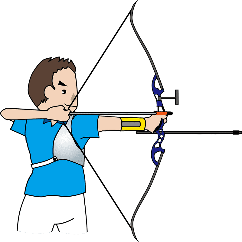 Focused Archer Aiming at Archery Target PNG