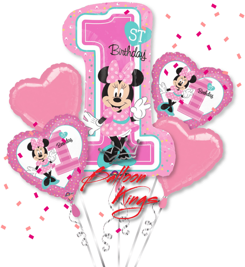 Minnie Mouse's 1st Birthday Celebration Balloons PNG