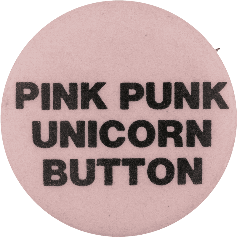 Pink Punk Unicorn Button Design PNG