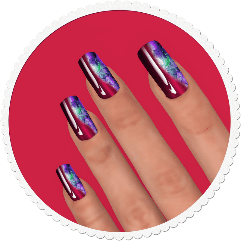 Cosmic Swirl Nail Polish Design PNG
