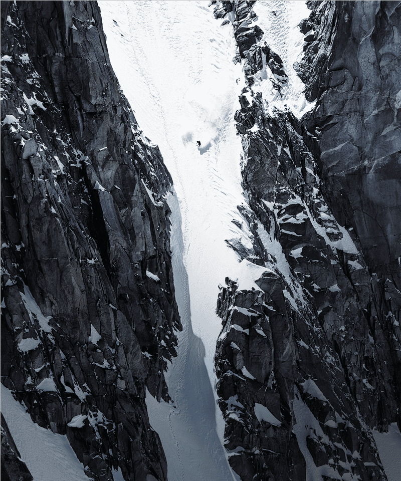 Glacier's Silent Descent Through Rocky Giants PNG