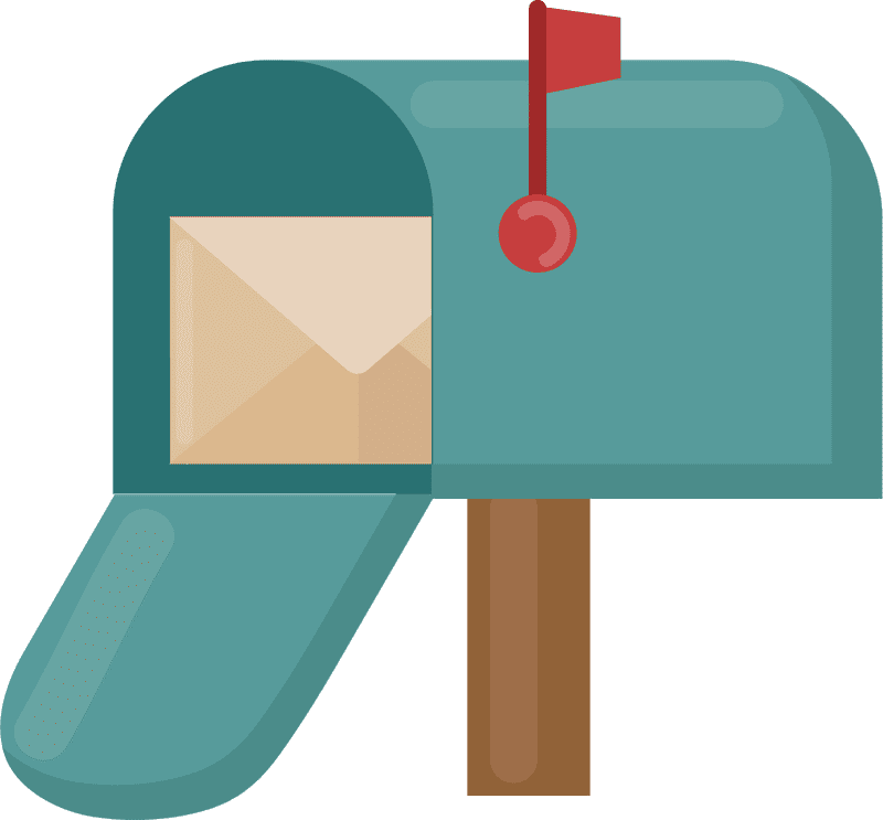 Cheerful Blue Mailbox with Flag PNG