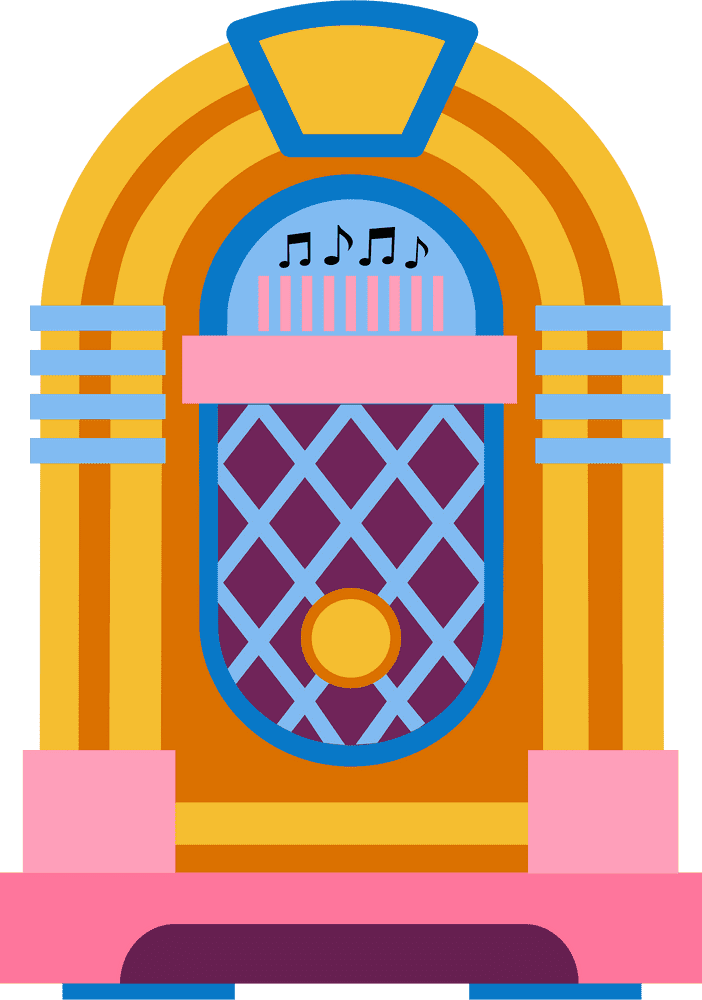Colorful Jukebox Melodies of Nostalgia PNG