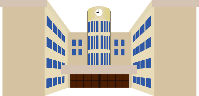 Modern Architectural Build with Timepiece Center PNG