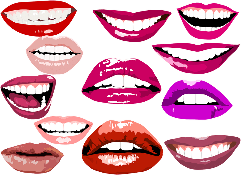 Dental Smiles A Colorful Showcase of Oral beauty PNG