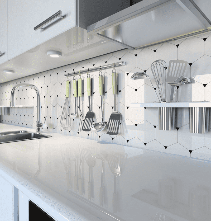 Modern Kitchen Island with Sleek Accessories PNG