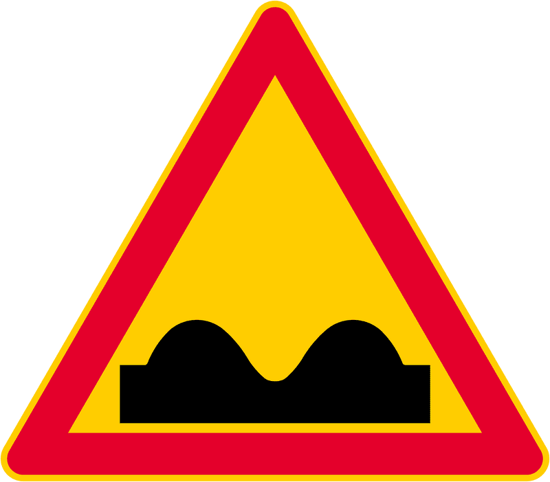 Road Sign Bump Ahead Warning PNG