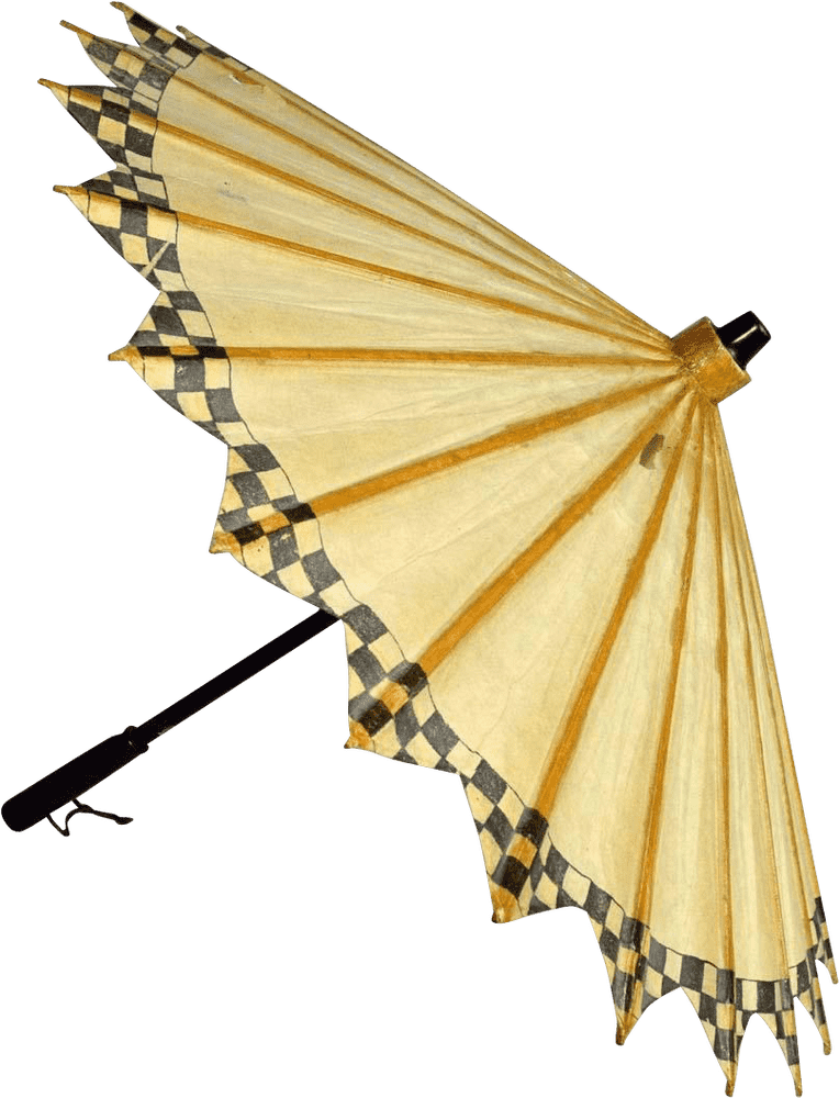 Vintage Beach Umbrella with Artistic Flair PNG