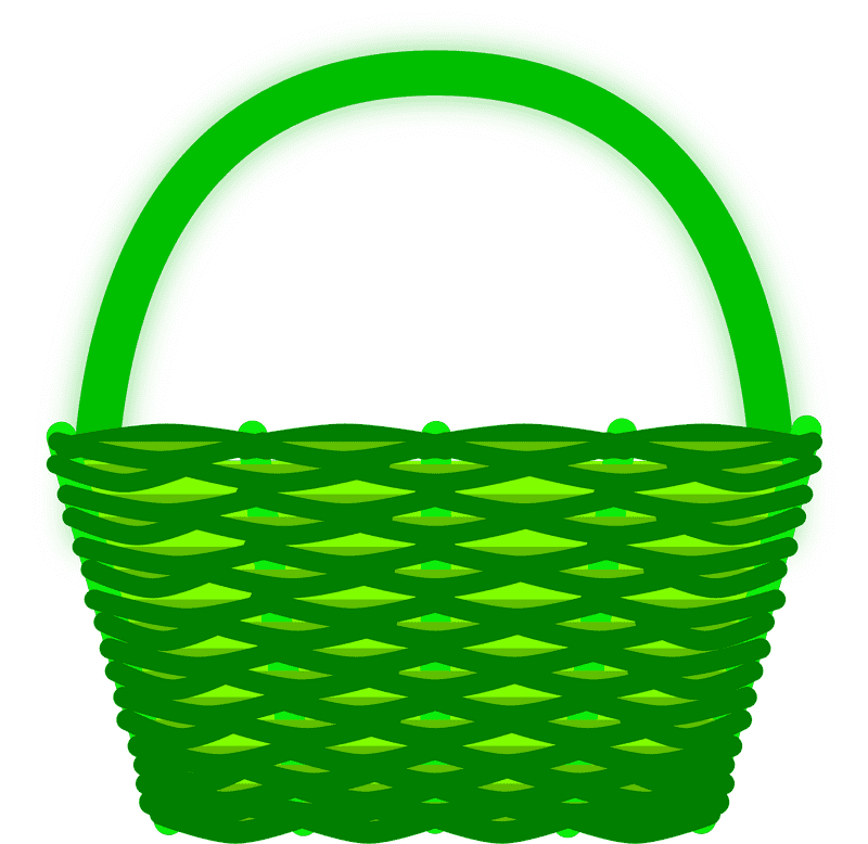 Vibrant Green Laundry Basket for Organized Washing PNG