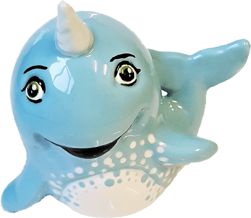 Happy Sea Narwhal Figurine Delight PNG