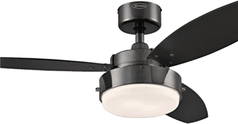 Sleek Modern Ceiling Fan with Light Fixture PNG