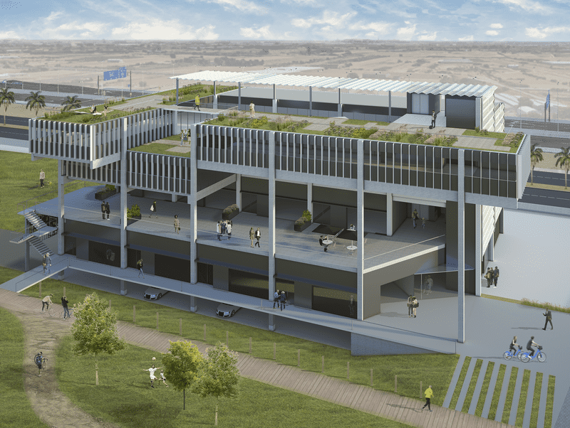 Modern University Campus with Innovative Architecture PNG