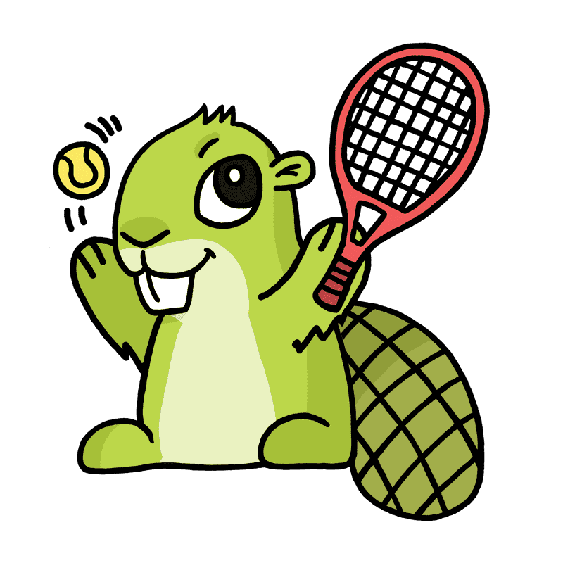 Tennis Beaver Ready to Play the Game! PNG
