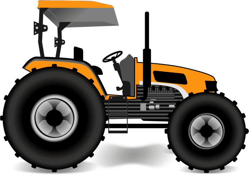 Powerful Orange Farm Tractor for Heavy Duty PNG