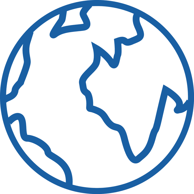 Blue Outline Globe of Earth PNG