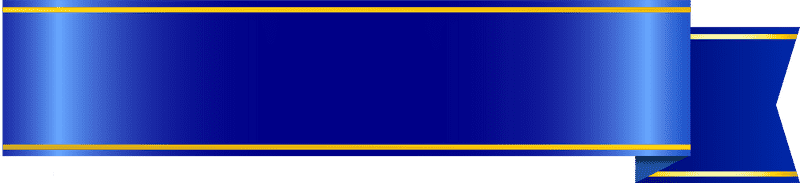 Elegant Blue Ribbon with Golden Accents PNG