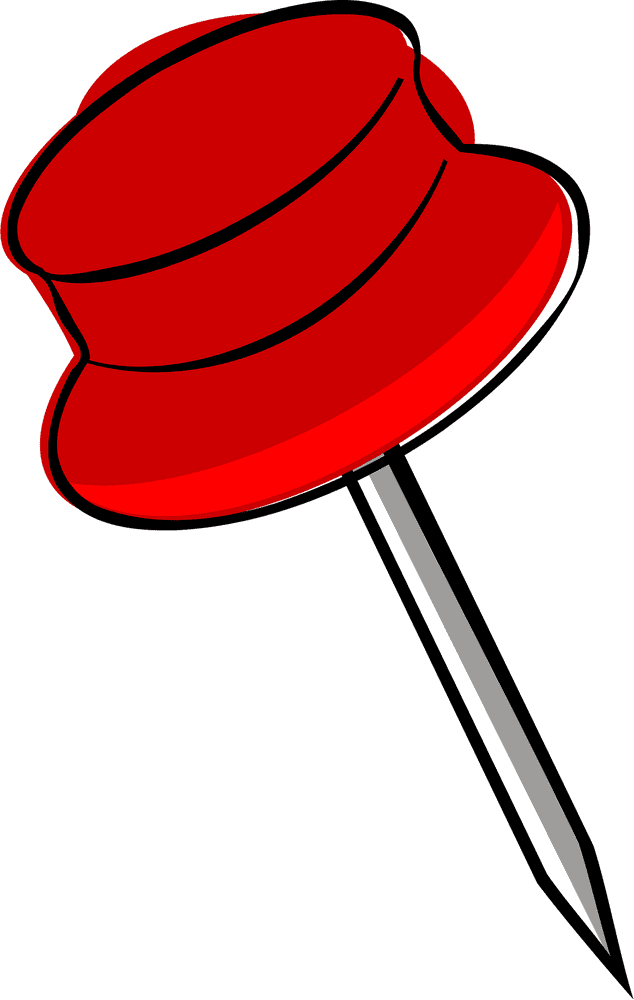 Vibrant Red Push Pin for Easy Tackling PNG