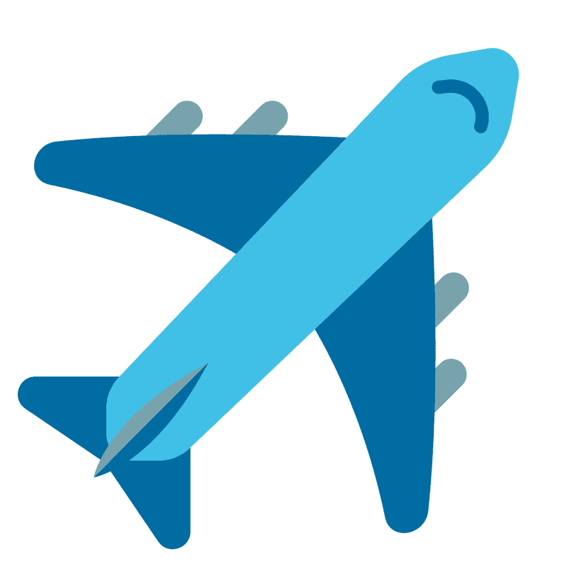 Stylized Blue Airplane Icon PNG