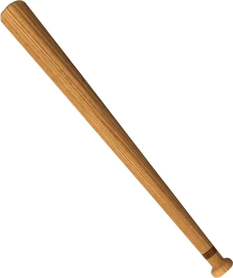 Classic Wooden Baseball Bat Design PNG