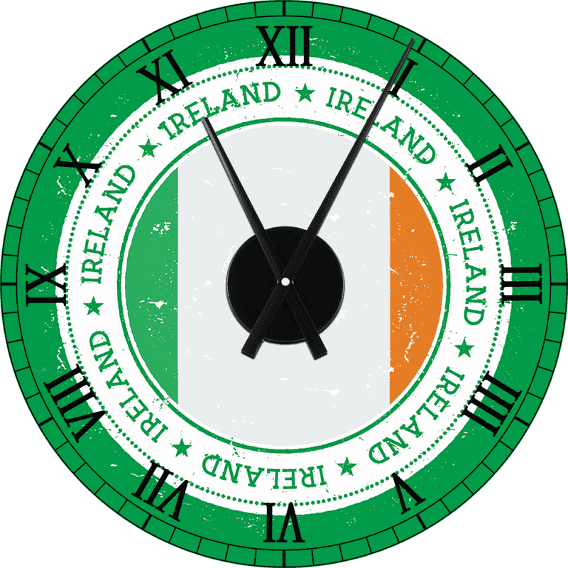 Ireland Heritage Clock Design PNG