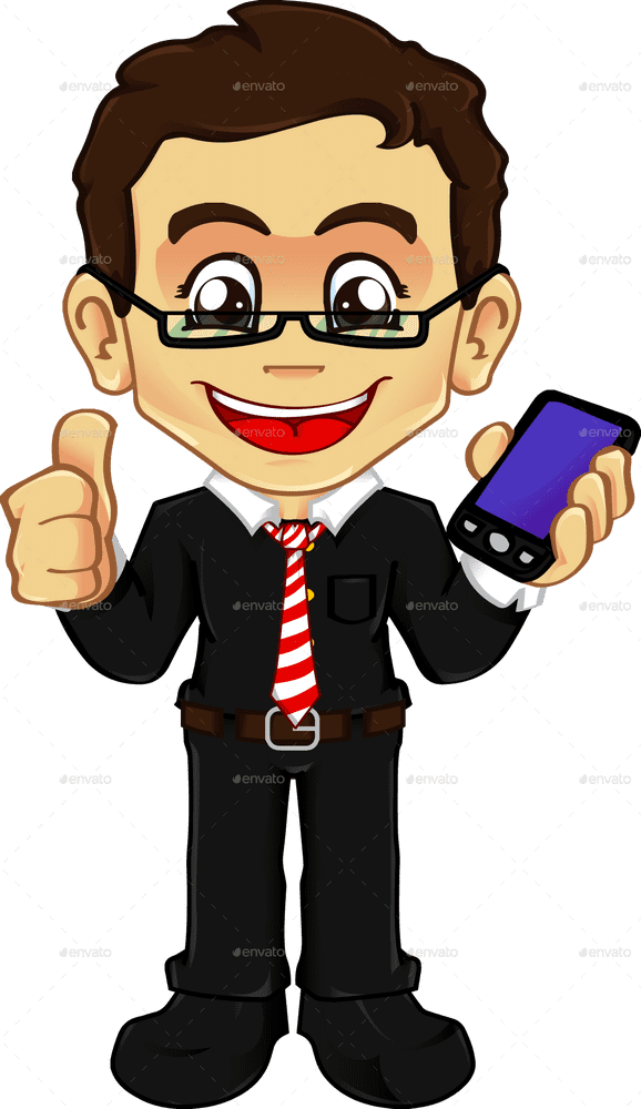 Phone Enthusiast Giving a Thumbs Up PNG