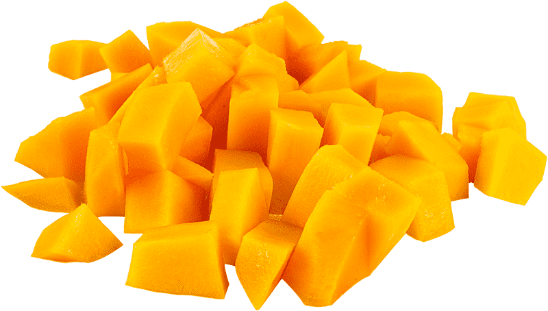 Fresh and Juicy Mango Delight Cubes PNG