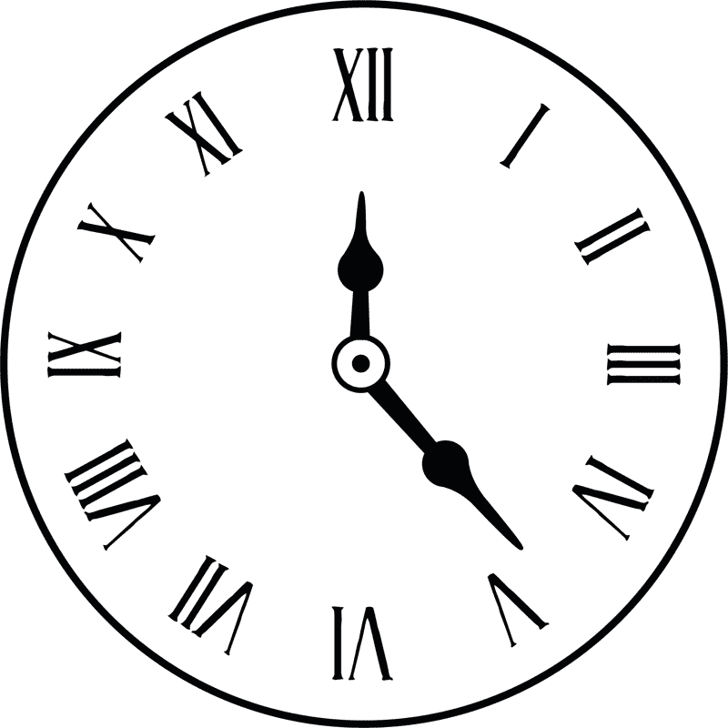 Classic Roman Numeral Clock Design PNG