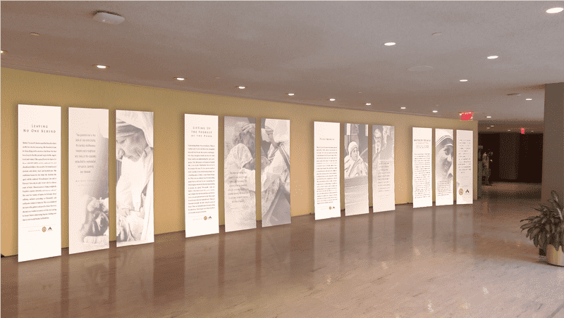 Modern Library Interior with Informative Displays PNG