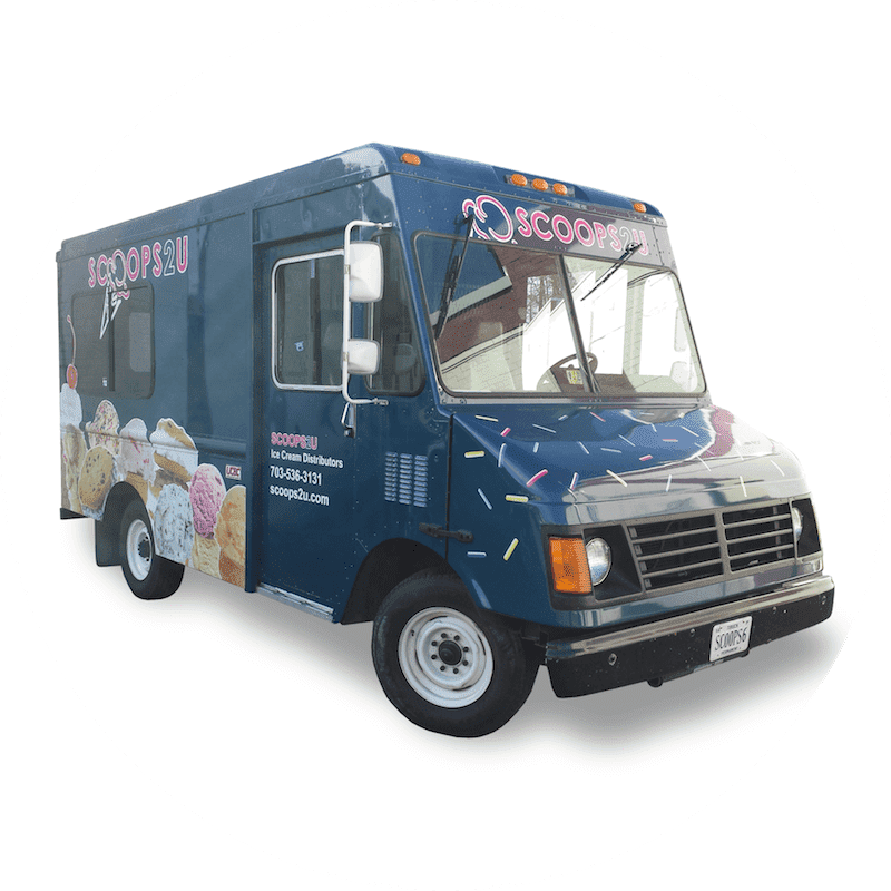 Scoops2U Delightful Ice Cream Delivery Truck PNG