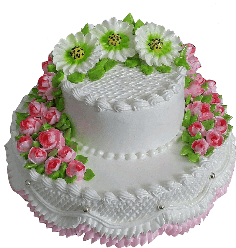 Step Ladder Cake with Floral Elegance PNG