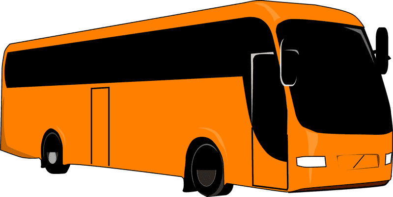 Bright Orange School Bus for Young Learners PNG