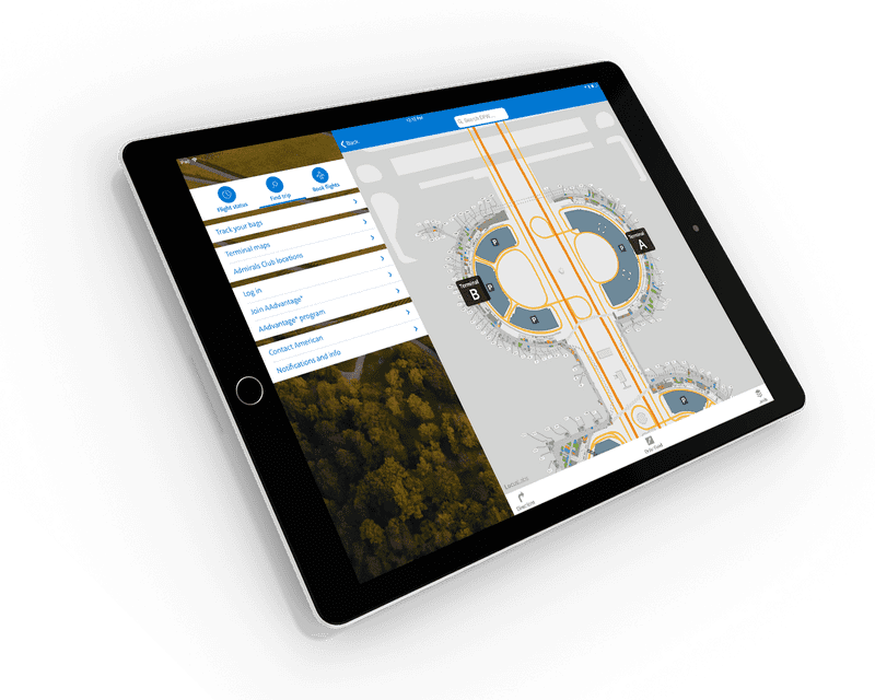 Tablet Navigation Interface for Easy Wayfinding PNG