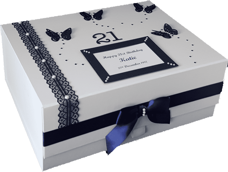 Elegant Gift Box for a 21st Birthday Celebration PNG