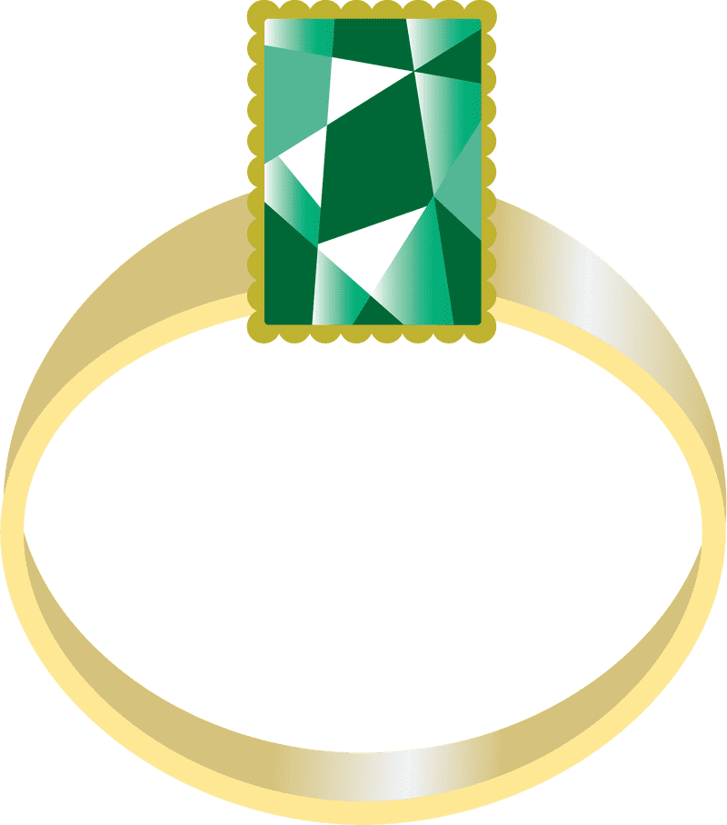 Elegant Emerald Gemstone Ring Design PNG