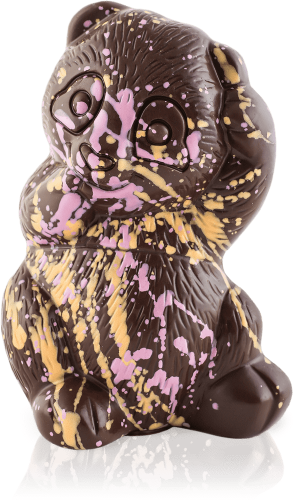 Playful Panda Chocolate Figurine Delight PNG