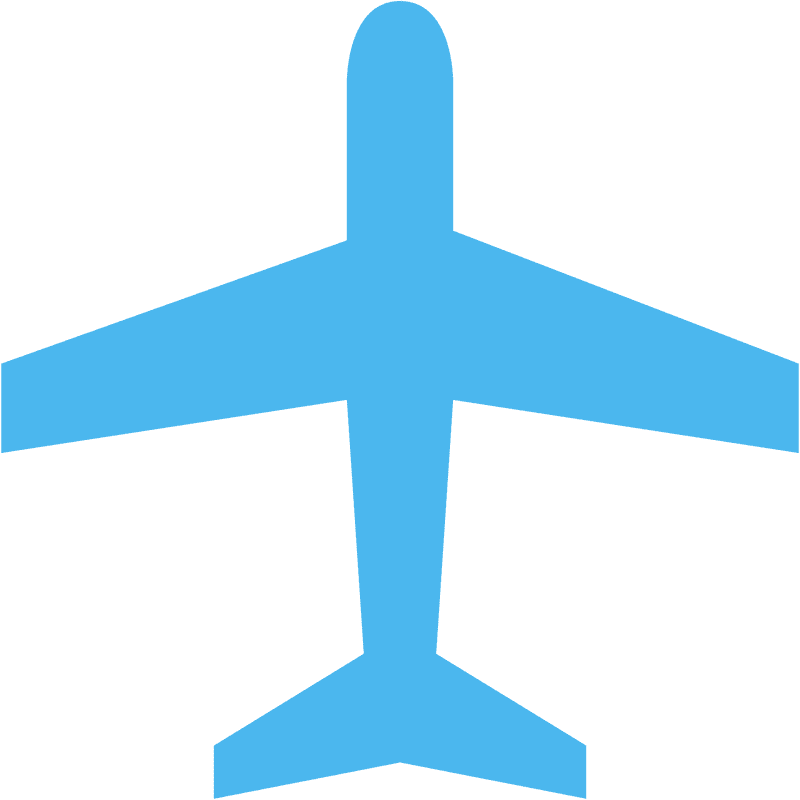 Blue Silhouette Airplane Icon PNG