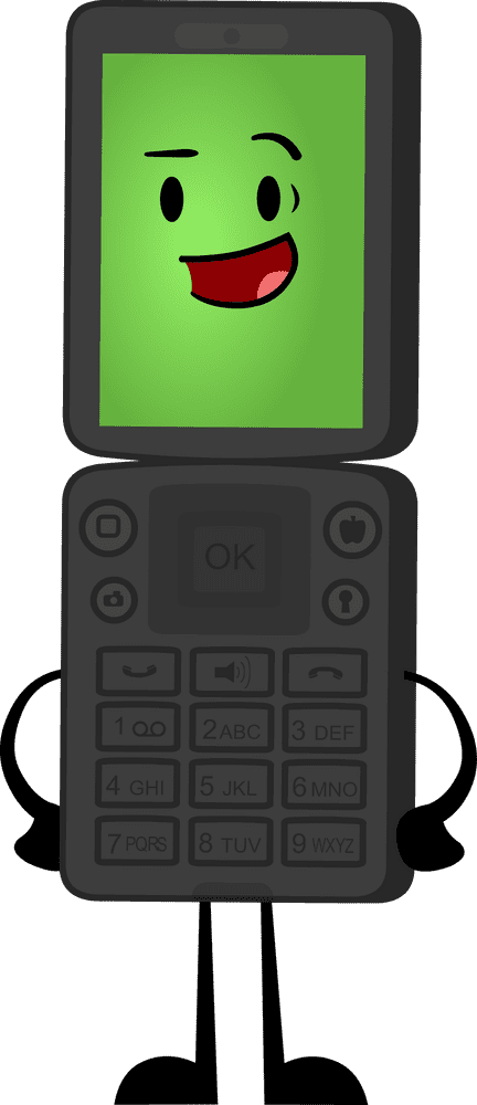 Happy Green Phone Character PNG