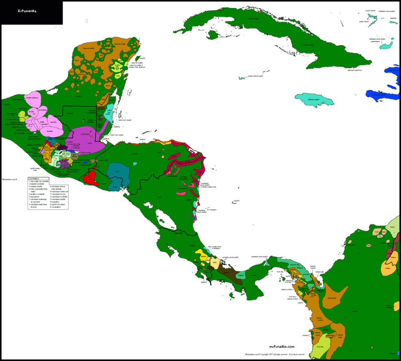 Diverse Ecosystems Map of Central America PNG