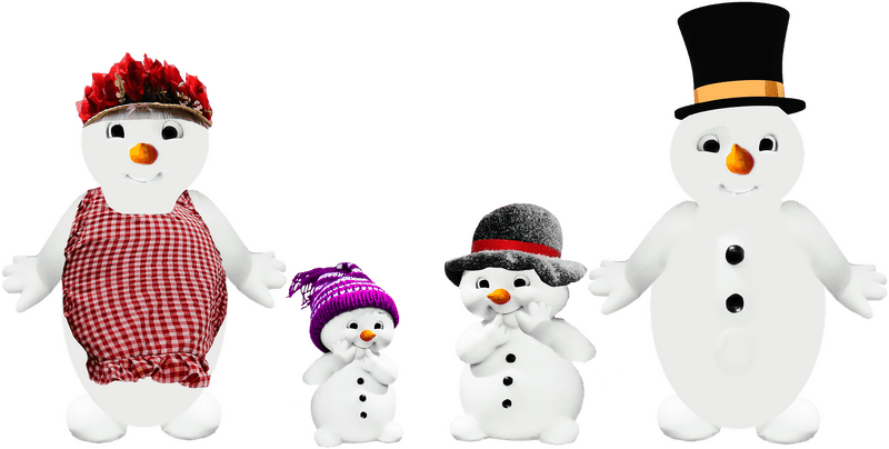 Whimsical Winter Wonderland of Snowmen PNG