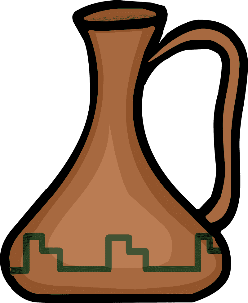 Artistic Brown Vase with Nature-Inspired Design PNG