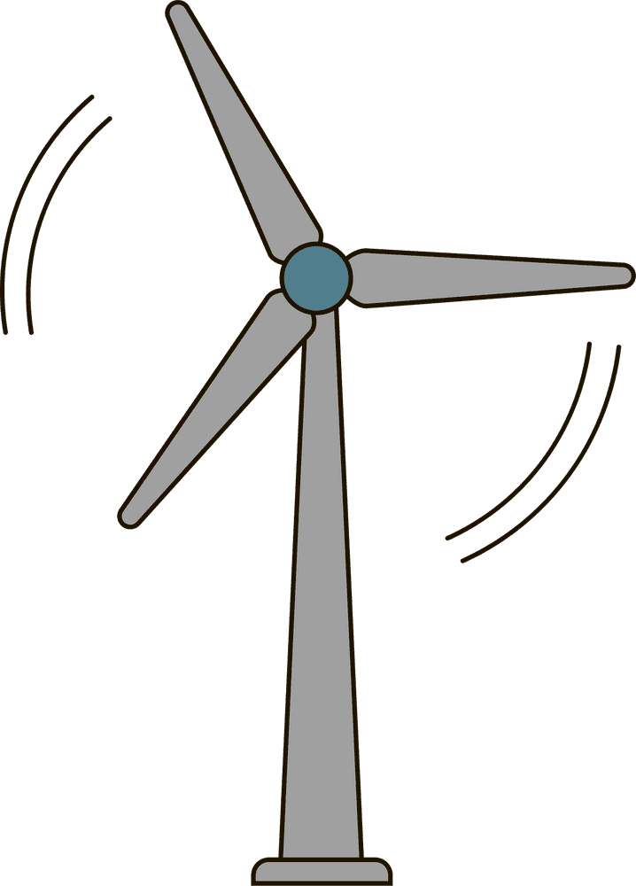 Wind Turbine Energy Generation in Motion PNG