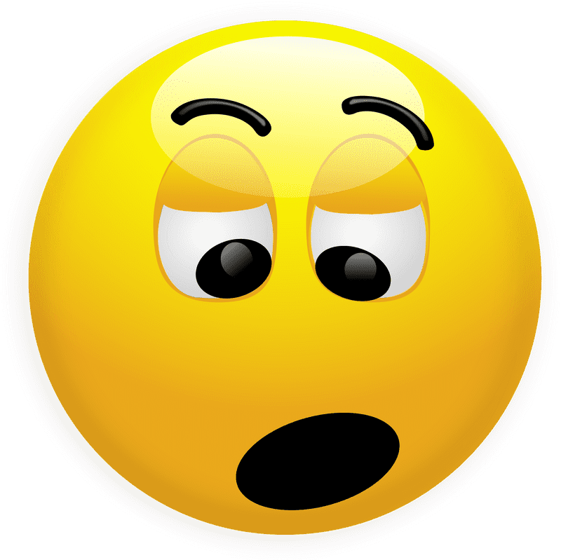 Surprised Smiley with Big Eyes and Open Mouth PNG
