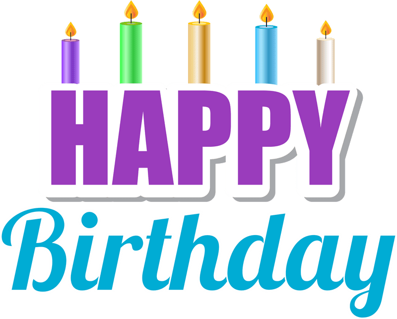Happy Birthday Celebration with Colorful Candles PNG