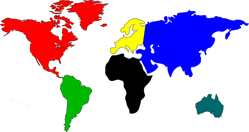 Colorful USA Map with Global Context PNG