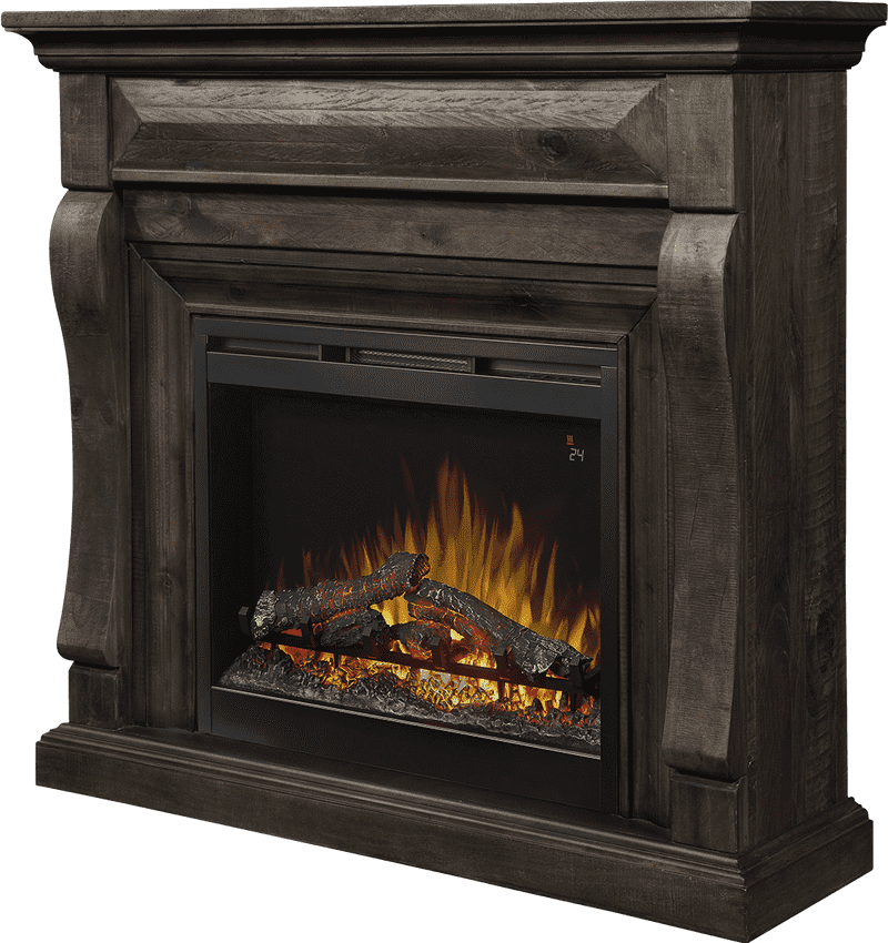 Elegant Modern Fireplace with Realistic Flame Effect PNG