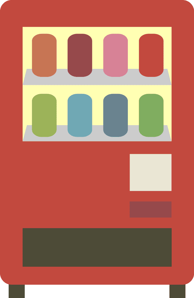 Colorful Beverage Vending Machine Delight PNG