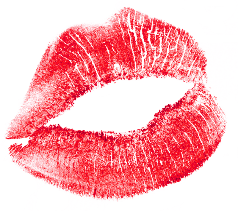 Vivid Red Lip Imprint of Passion PNG