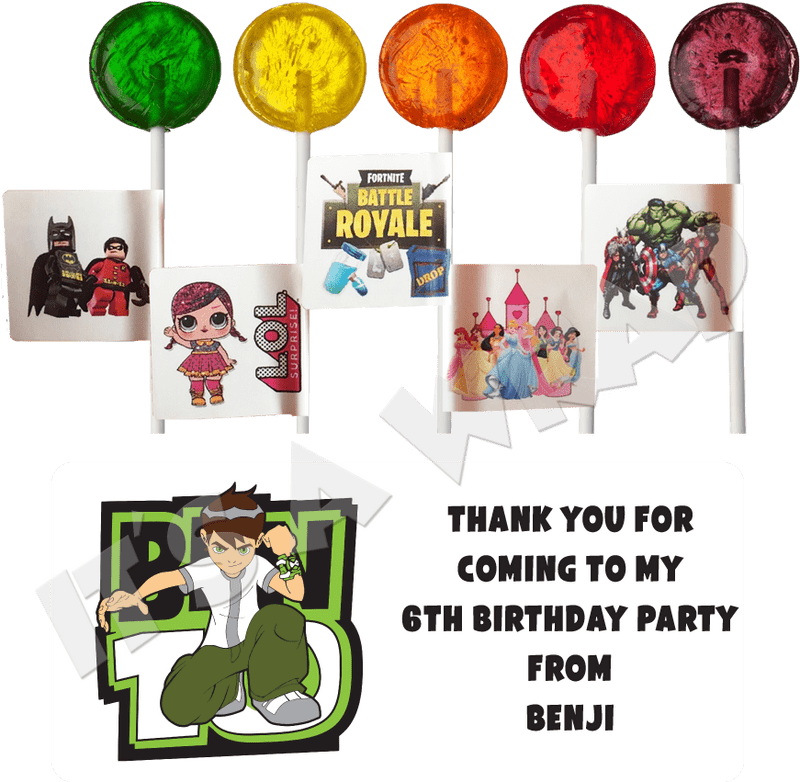 Lollipop Adventure at Benji's 6th Birthday Party PNG